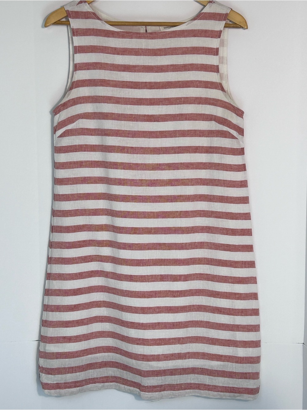 Beach lunch lounge linen blend striped dress size small lined vacation wear
